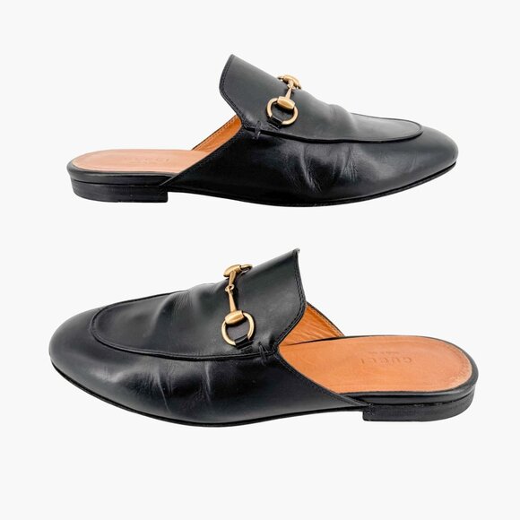 Gucci Princetown Horsebit Loafer Mule Size 38.5 US 8.5 Black Leather Flat Shoe - Picture 8 of 16